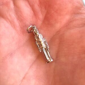 Vintage 1990s silver nutcracker charm